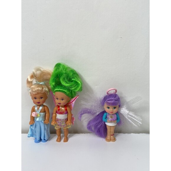 Toddler Doll Lot Fairy Wings Dolgen Denim Shortall Clothing Blonde Brunette - Picture 2 of 13